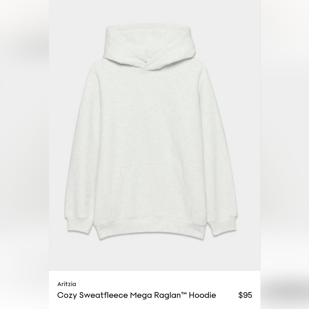 Aritzia Cozy Sweatfleece Mega Raglan Hoodie - Cream